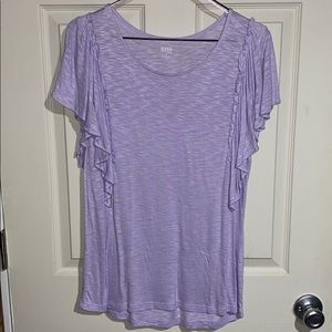 A.N.A. Lavender Ruffle Shirt